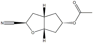 2H-Cyclopenta[b]furan-2-carbonitrile,5-(acetyloxy)hexahydro-,[2R-(2-alpha-,3a-alpha-,5-bta-,6a-alpha-)]-(9CI) Structure
