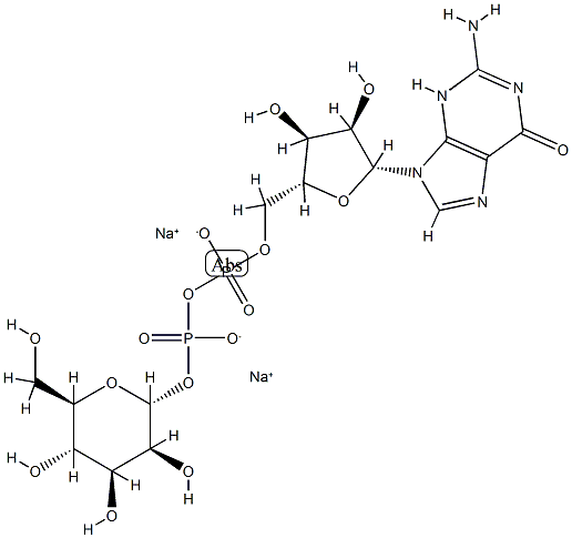 鸟苷 5'-(三氢二磷酸酯) P'-ALPHA-D-甘露糖基酯二钠盐,148296-46-2,结构式