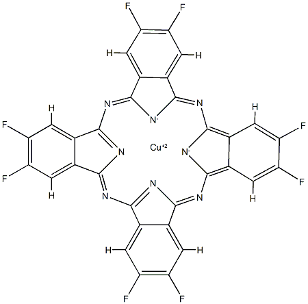 2,3,9,10,16,17,23,24-八氟酞菁铜(II), 148651-60-9, 结构式