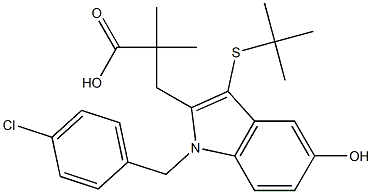 1H-Indole-2-propanoic acid, 1-[(4-chlorophenyl)Methyl]-3-[(1,1-diMethylethyl)thio]-5-hydroxy-α,α-diMethyl-|