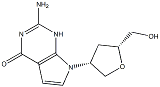 carbocyclic 3'-oxa-2',3'-dideoxy-7-deazaguanosine 化学構造式