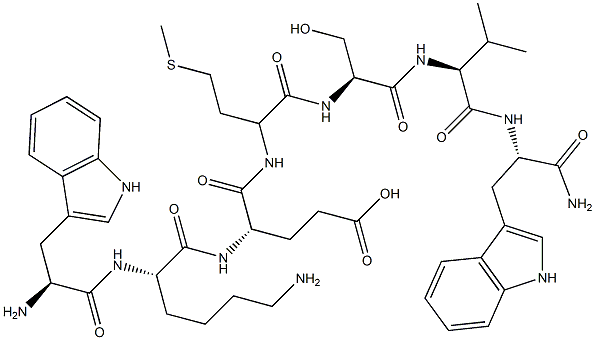 H-tryptophyl-lysyl-glutamyl-methionyl-seryl-valyl-tryptophylamide,149665-72-5,结构式