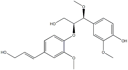 (BETAR,GAMMAR)-REL-4-羟基-BETA-[4-[(1E)-3-羟基-1-丙烯-1-基]-2-甲氧基苯氧基]-GAMMA,3-二甲氧基苯丙醇, 150333-85-0, 结构式