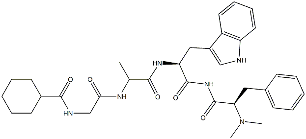 N-シクロヘキシル-Gly-L-Ala-D-Trp-L-Phe-ジメチルNH2 化学構造式
