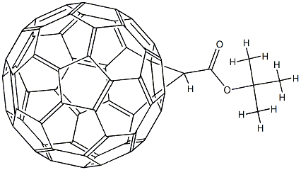 (1,2-METHANOFULLERENE C60)-61-CARBOXYLIC ACID TERT-BUTYL ESTER Structure