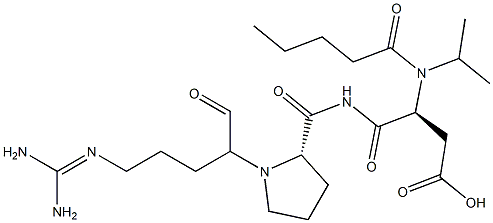 (S)-2-[[N-(2-プロピルバレリル)-L-Asp-L-Pro-]アミノ]-5-グアニジノペンタナール 化学構造式