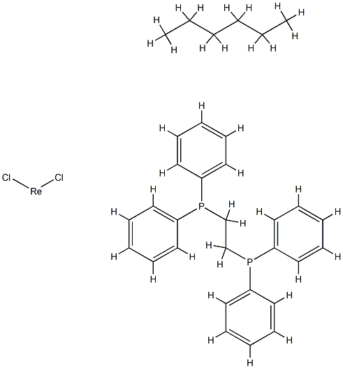 bis(1,2-bis(diphenylphosphino)ethylene)dichlororhenium(II) hexane Structure