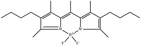 [[(4-ブチル-3,5-ジメチル-1H-ピロール-2-イル)(4-ブチル-3,5-ジメチル-2H-ピロール-2-イリデン)メチル]メタン](ジフルオロボラン) 化学構造式