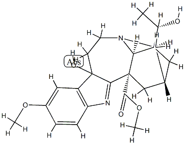 (20S)-16,17-Didehydro-9,17-dihydro-9,20-dihydroxy-12-methoxyibogamine-18-carboxylic acid methyl ester Struktur