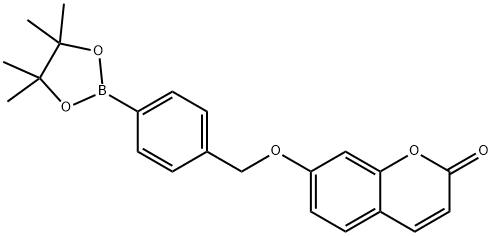 7-{[(4,4,5,5-Tetramethyl-1,3,2-dioxaborolan-2-yl)benzyl]oxy}-2H-1-benzopyran-2-one CBBE Struktur