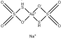 trisodium bis[thiosulphato(2-)-O,S]aurate(3-)  Structure