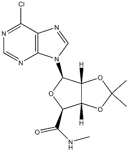 1-(6-氯-9H-嘌呤-9-基)-1-脱氧-N-甲基-2,3-O-异亚丙基-BETA-D-呋喃核糖酰胺, 152918-47-3, 结构式