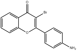 4H-1-Benzopyran-4-one,2-(4-aminophenyl)-3-bromo-(9CI)|