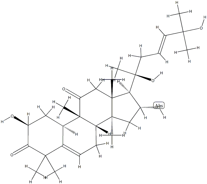 (10α,23E)-2α,16α,20,25-テトラヒドロキシ-9β-メチル-19-ノルラノスタ-5,23-ジエン-3,11-ジオン 化学構造式