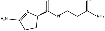 5-アミノ-N-(3-アミノ-3-イミノプロピル)-3,4-ジヒドロ-2H-ピロール-2-カルボアミド 化学構造式