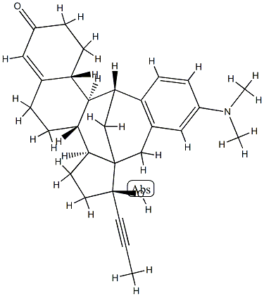 4'-(dimethylamino)-17-hydroxy-17-(1-propynyl)benzo(12,12a)-11,18-cyclo-12a,12b-dihomo-estr-4-en-3-one Structure