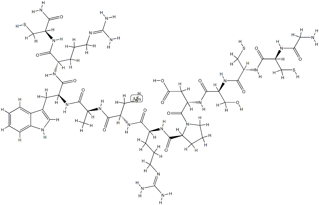 GLY-CYS-CYS-SER-ASP-PRO-ARG-CYS-ALA-TRP-ARG-CYS-NH2, 156467-85-5, 结构式