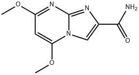 5,7-ジメトキシイミダゾ[1,2-a]ピリミジン-2-カルボアミド 化学構造式
