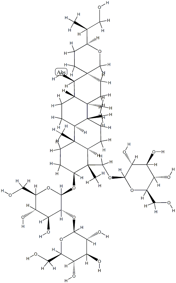 凤仙萜四醇苷 A, 156791-82-1, 结构式