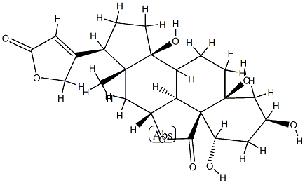 1β,3β,5,11α,14β,21-Hexahydroxy-24-nor-5β-chol-20(22)-ene-19,23-dioic acid 19,11:23,21-dilactone 结构式