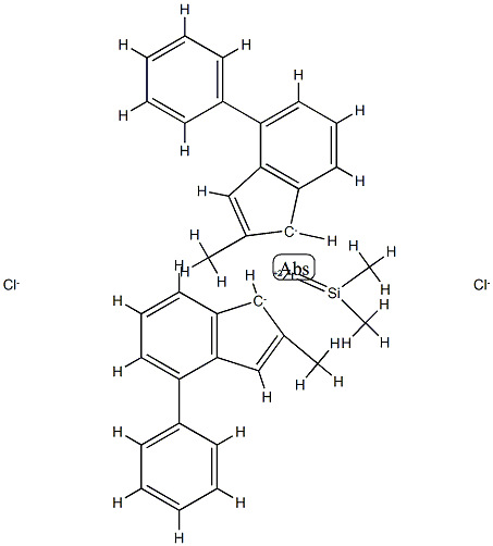 二甲基亚甲硅烷基)双(2-甲基-4-苯基茚基)二氯化锆, 158515-16-3, 结构式