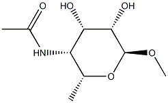 メチル4-(アセチルアミノ)-4,6-ジデオキシ-α-D-タロピラノシド 化学構造式