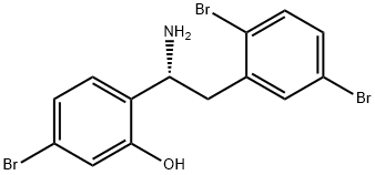 (R)-2-(1氨基-2-(2,5-二溴苯基)乙基)-5-溴苯酚, 1585969-24-9, 结构式