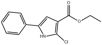 ETHYL 2-CHLORO-5-PHENYL-1H-PYRROLE-3-CARBOXYLATE 化学構造式