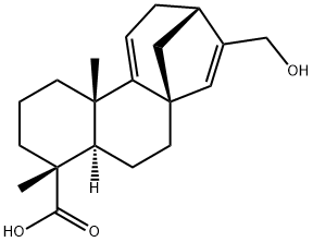 ent-17-ヒドロキシカウラン-9(11),15-ジエン-19-酸 化学構造式