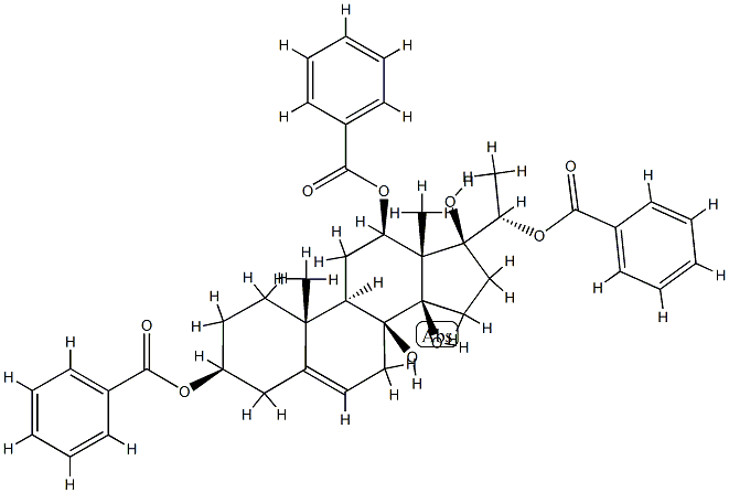 (14β,17S,20S)-Pregn-5-ene-3β,8,12β,14,17,20-hexol 3,12,20-tribenzoate 结构式