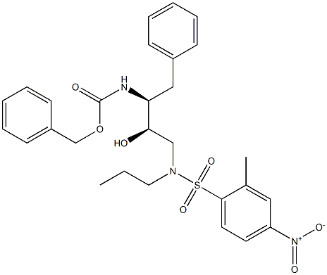 [(1S,2R)-2-hydroxy-3-[(2-methylpropyl)[(4-nitrophenyl)sulfonyl]amino]-1-(phenylmethyl)propyl]-, phenylmethyl ester Struktur