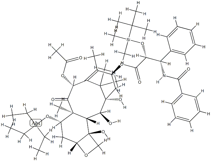 2'-O-tert-Butyl(diMethyl)silyl-7-O-triethylsilyl-2-debenzoyl-4-desacetyl Paclitaxel,160768-75-2,结构式
