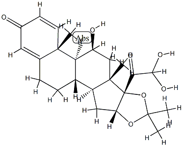 (11β,16α)-9-Fluoro-11,21,21-trihydroxy-16,17-[(1-Methylethylidene)bis(oxy)]
pregna-1,4-diene-3,20-dione Structure