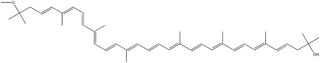 3,3',4,4'-Tetradehydro-1,1',2,2'-tetrahydro-1-hydroxy-1'-methoxy-ψ,ψ-carotene Struktur