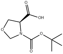 N-BOC-S-恶唑烷-4-羧酸 结构式