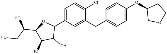 (4R,5R)-2-(4-chloro-3-(4-(((S)-tetrahydrofuran-3-yl)oxy)benzyl) phenyl)-5-((R)-1,2-dihydroxyethyl)tetrahydrofuran-3,4-diol Struktur