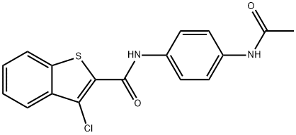 N-[4-(acetylamino)phenyl]-3-chloro-1-benzothiophene-2-carboxamide Struktur