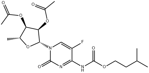 2’,3’-Di-O-acetyl-5'-deoxy-5-fluoro-N-[(3-methylbutoxy)carbonyl]cytidine Struktur
