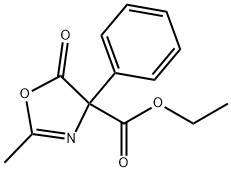 4-Oxazolecarboxylic  acid,  4,5-dihydro-2-methyl-5-oxo-4-phenyl-,  ethyl  ester Struktur