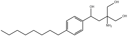 3-アミノ-3-(ヒドロキシメチル)-1-(4-オクチルフェニル)-1,4-ブタンジオール 化学構造式
