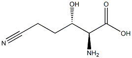 L-Norvaline, 5-cyano-3-hydroxy-, erythro- (9CI) Struktur