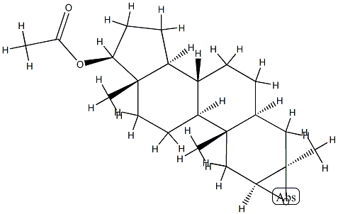 2β,3β-Epoxy-3-methyl-5α-androstan-17β-ol acetate 结构式