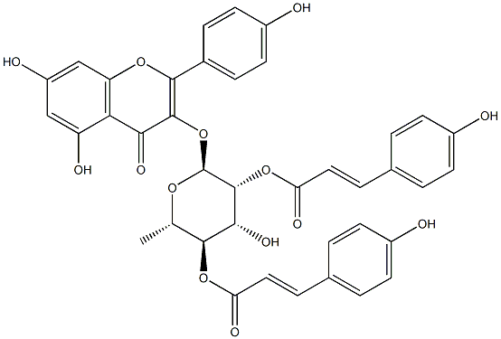 2",4"-DI-O-(E-P-COUMAROYL)AFZELIN, 163434-73-9, 结构式
