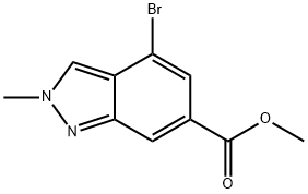 4-ブロモ-2-メチルインダゾール-6-カルボン酸メチル 化学構造式