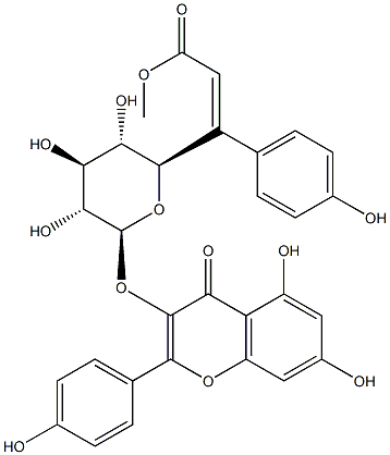 山奈酚-3-O-(6''-O-顺-香豆酰基)葡萄糖苷,163956-16-9,结构式