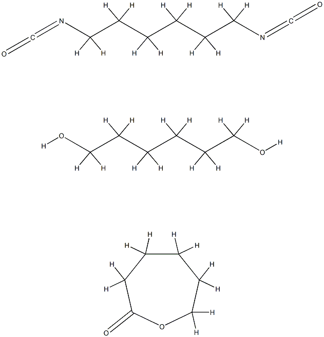 2-Oxepanone, polymer with 1,6-diisocyanatohexane and 1,6-hexanediol Struktur