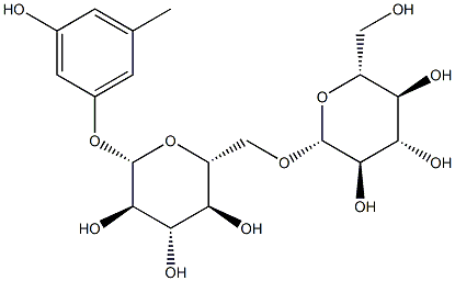 苔黑酚龙胆二糖苷, 164991-86-0, 结构式