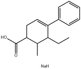 Ethyl-6-methyl-4-phenyl-3-cyclohexene-1-carboxylic acid sodium salt, 5-:(Carboxylic acid sodium salt) 结构式