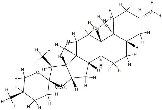 (25R)-3β-Amino-5α-spirostan-9-ol 结构式