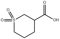 テトラヒドロ-2H-チオピラン-3-カルボン酸1,1-ジオキシド 化学構造式